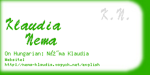 klaudia nema business card